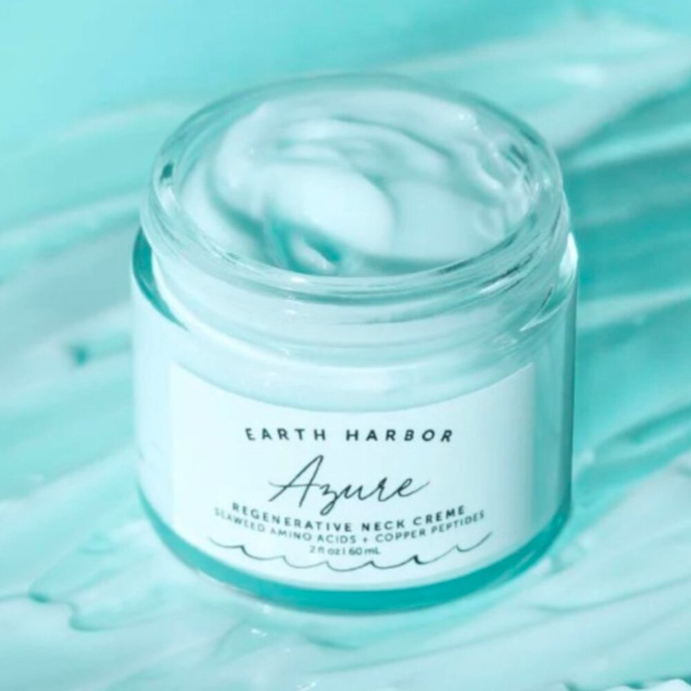EARTH HARBOR Azure Regenerative Neck Cream Seaweed Amino Peptides Full Size NEW